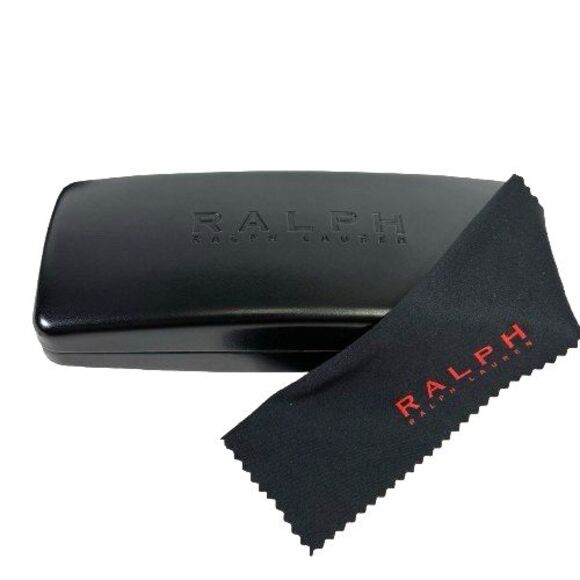 Ralph Lauren Eyeglasses Case Hard Clam Shell Glasses Sunglasses w/Cleaning Cloth - Picture 1 of 11